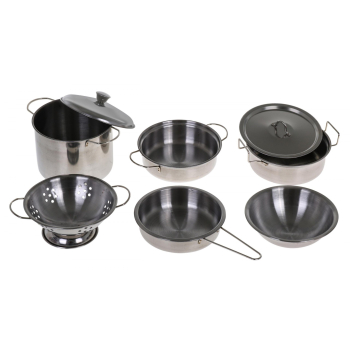 Mega zestaw kuchenny dla dzieci 3+ Metalowe garnki + Przybory kuchenne + Jedzenie 30 el.